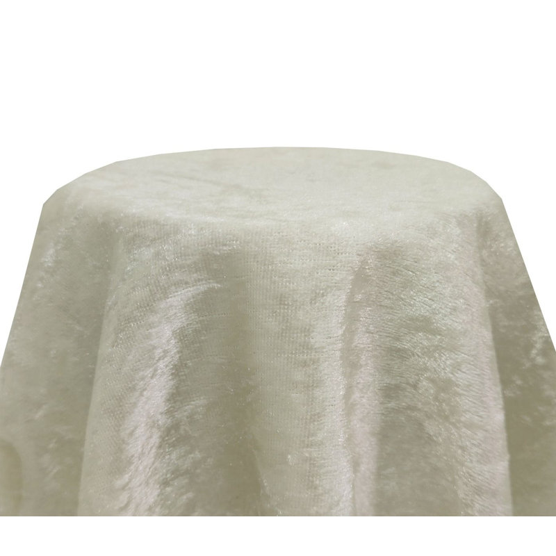 Purple Crushed Velvet Tablecloth 120'''', 108cm W x 108cm L, Ivory