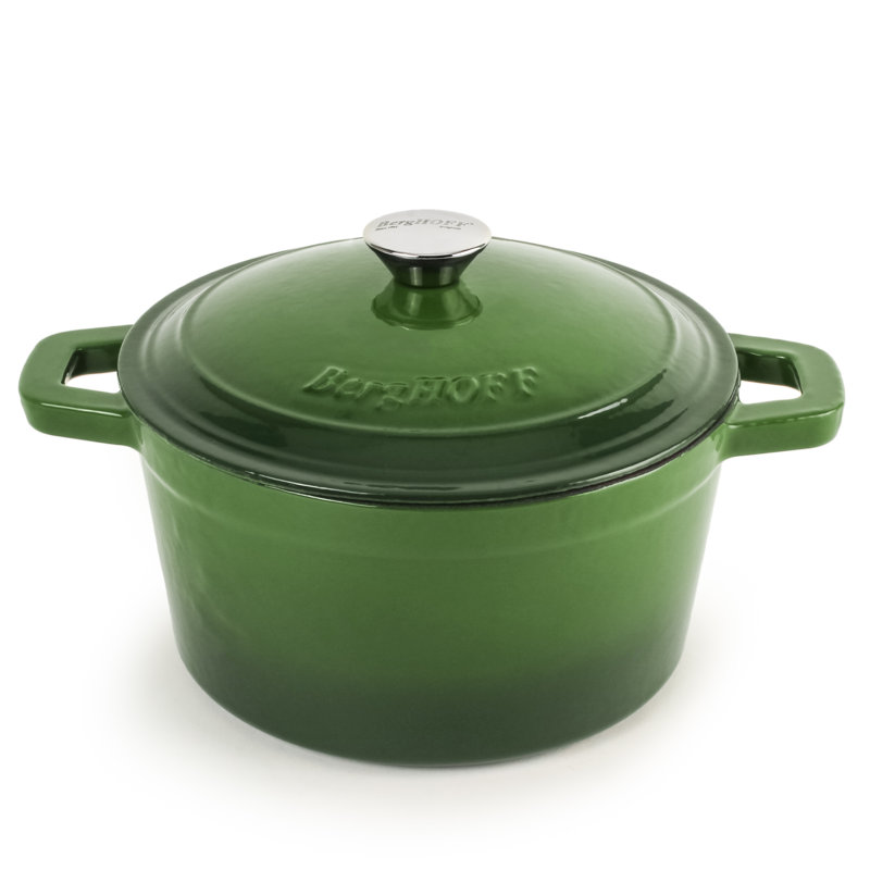 BergHOFF 3 Quarts Cast Iron Dutch Oven, Green