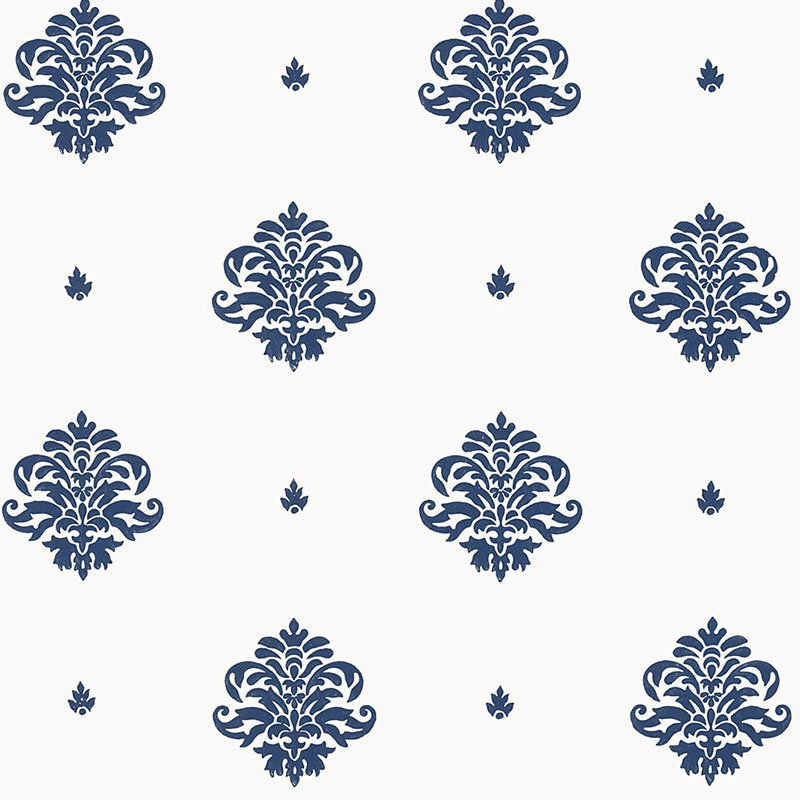 Mayla Damask Wallpaper, Navy