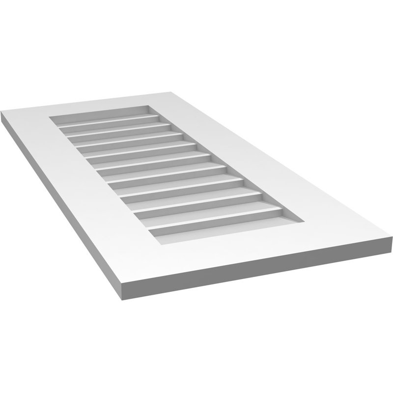 Vent à pignon rectangulaire en uréthane non-fonctionnel, H 34 po x l 16 po x P 1 po