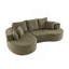 Canapé modulaire courbé en tissu 106 pièces 2 pièces 106 po, CHAISE LUNE, FOREST GREEN