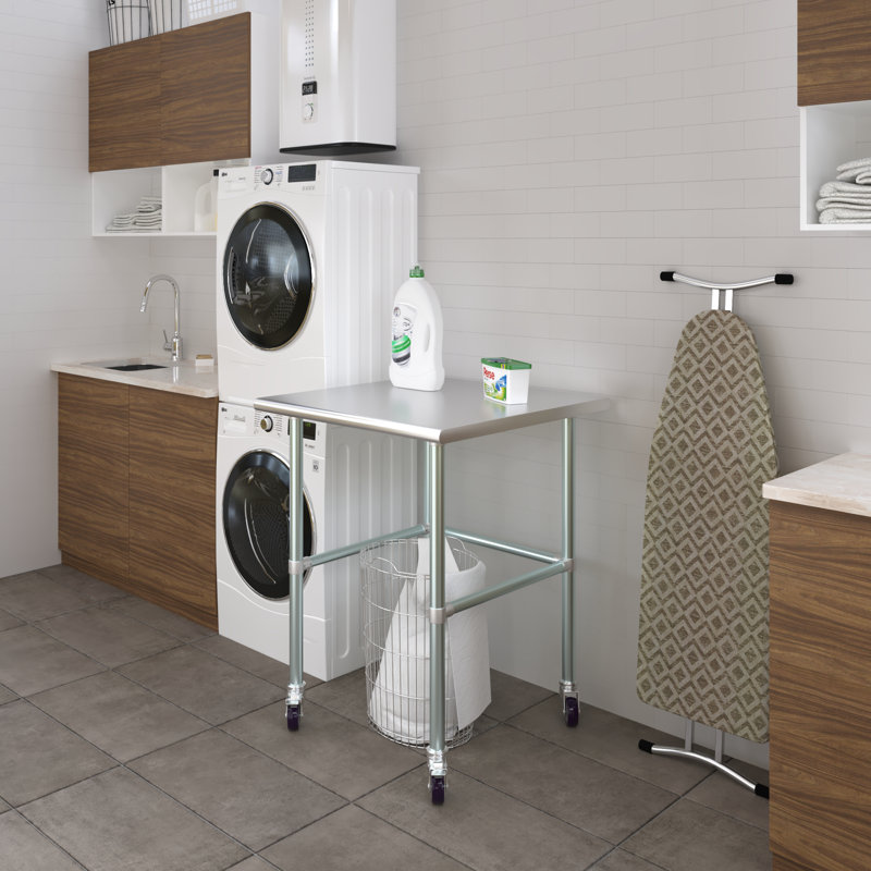 Table de travail en acier inoxydable, H 38 po x L 30 po x l 30 po