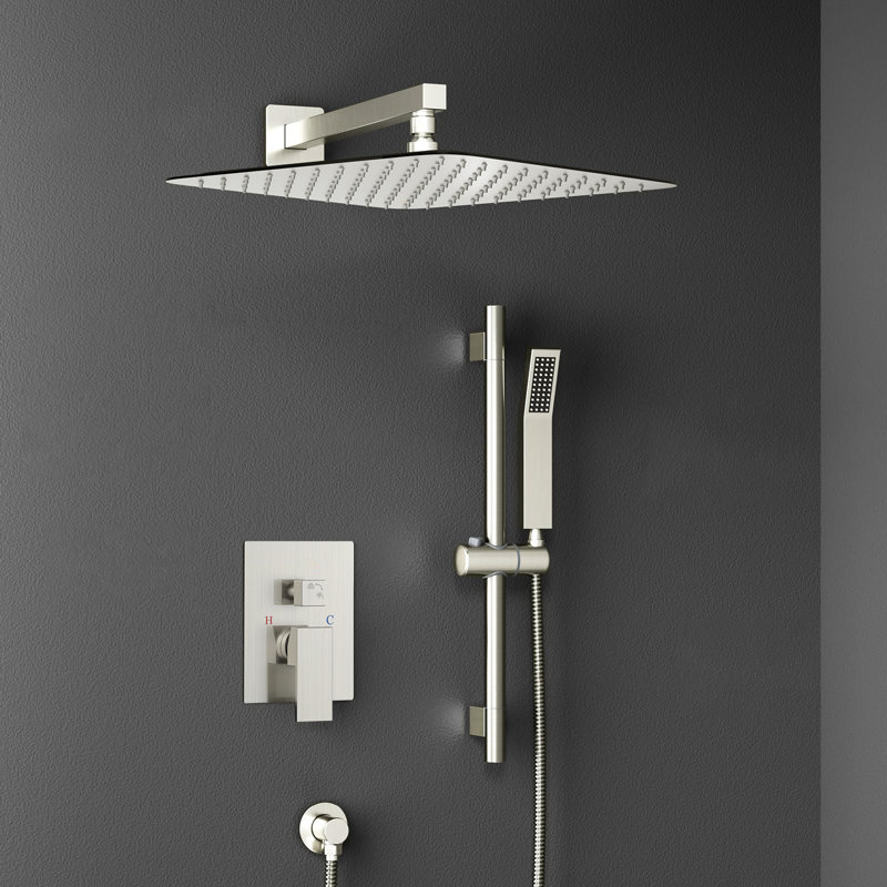 10 Inch High Pressure Shower Heads And Handheld Spray Combo Set, Brushed Nickel