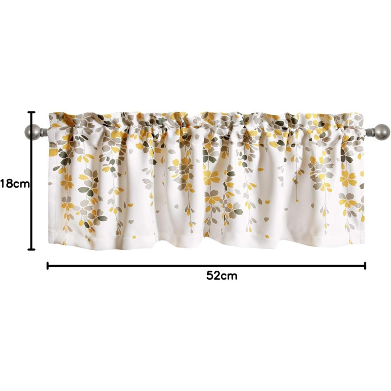 Weeping Flower Light Filtering Valance, Header,  - Floral Curtains - Valance Curtains - Bathroom & Kitchen Valances For Windows - Cottage & Farmhouse Décor
