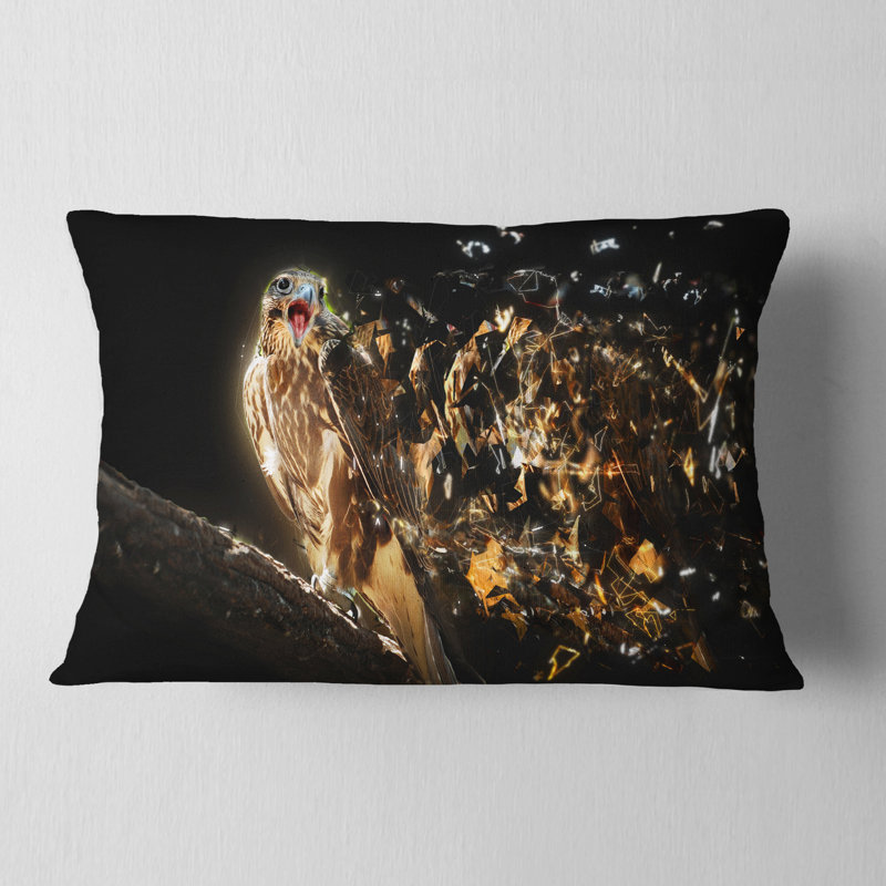 Falcon d’animal avec coussin lombaire à becher ouvert