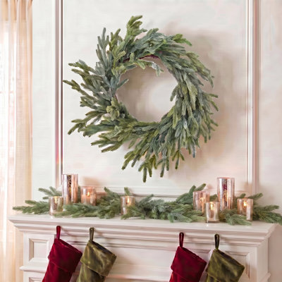 24" Real Touch Winter Mini Fir Wreath