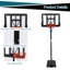 Panier de basketball portatif 5,2 à 10 pi de hauteur réglable avec panneau de 44 po, roues et base stable pour tous les âges