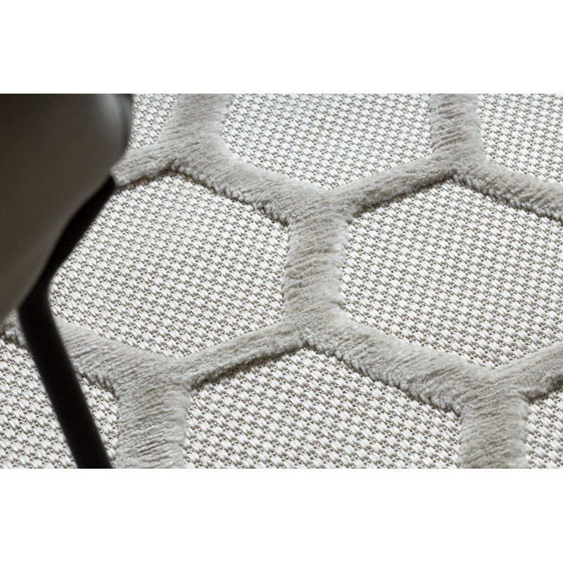 Walbourne Geometric Area Rug, Beige, Rectangle 140 x 190cm