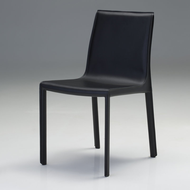 Fleur 18'' H Upholstered Metal Side Chair, Black