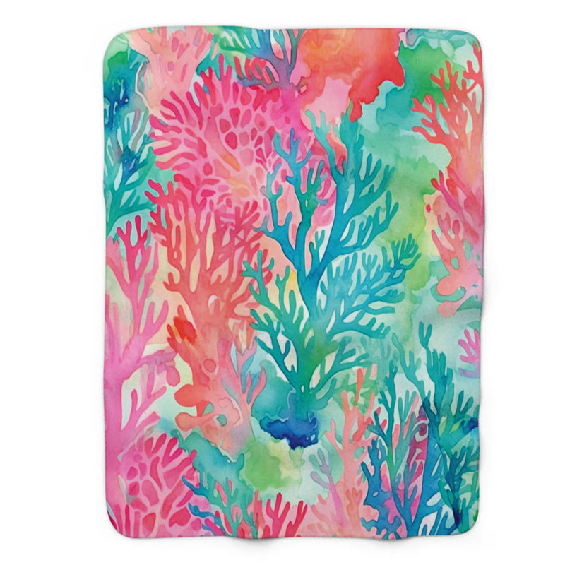 Paradise Watercolors - couverture de qualité supérieure 1 pièce, Lit simple