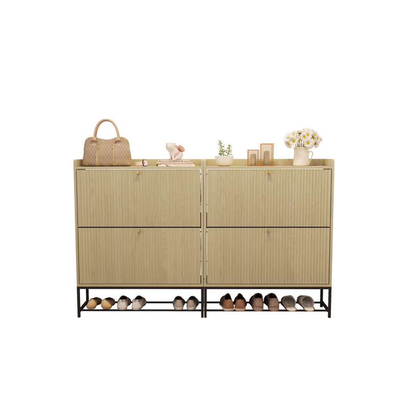 20 Pair Shoe Storage Cabinet (Set Of 2), Natural