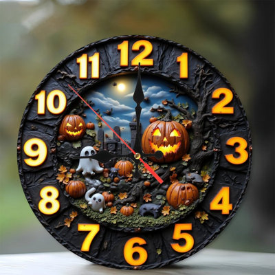 Horloge d'Halloween fantômes de citrouilles