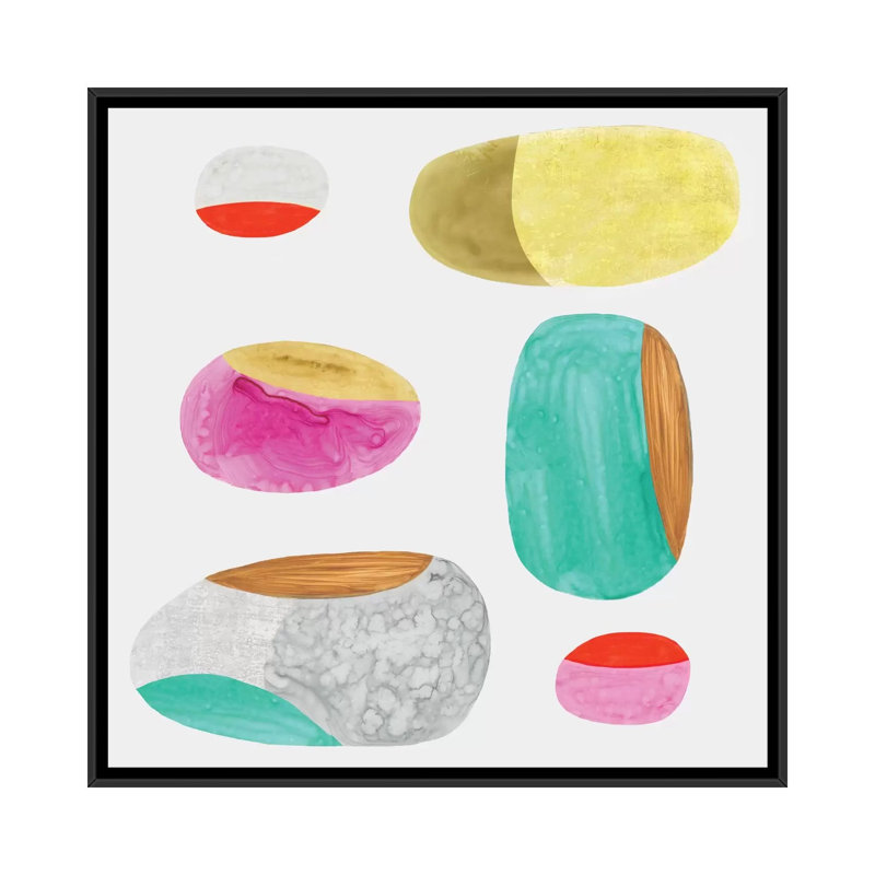 «Color Combo III», impression sur toile, H 18 po x l 18 po x P 1,5 po, Toile encadrée noire, Pas de tapis