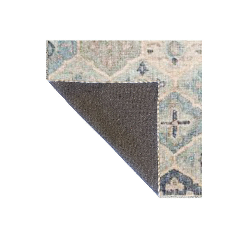 Tapis multicolore à motif géométrique à motif géométrique et lavable à la machine, Carré 3 pi 3 po