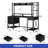  59" Computer Desk With Storage Hutch, LED Lights & Power Outlets, Home Office Desk With Lockable Drawers & Monitor Stand-494152458