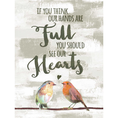 Bird Hearts 2 - Art textuel sur toile tendue