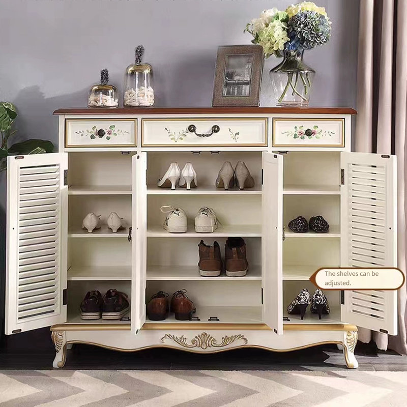Banc de rangement beige en bois manufacturé, H 41,34 po x l 48,03 po x P 13,78 po