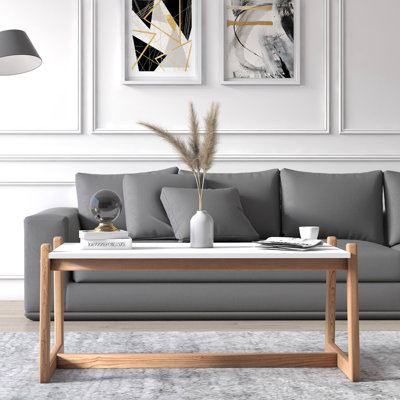 Flow Center Coffee Table, Tea Table with Solid Wood Leg, 116 x 58 x 46 cm Cocktail Table