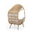 Brivana Boho Coastal Outdoor Hand-Crafted PE Rattan Egg Chair with Hooded Canopy and Water-Repellent Cushions-937232637