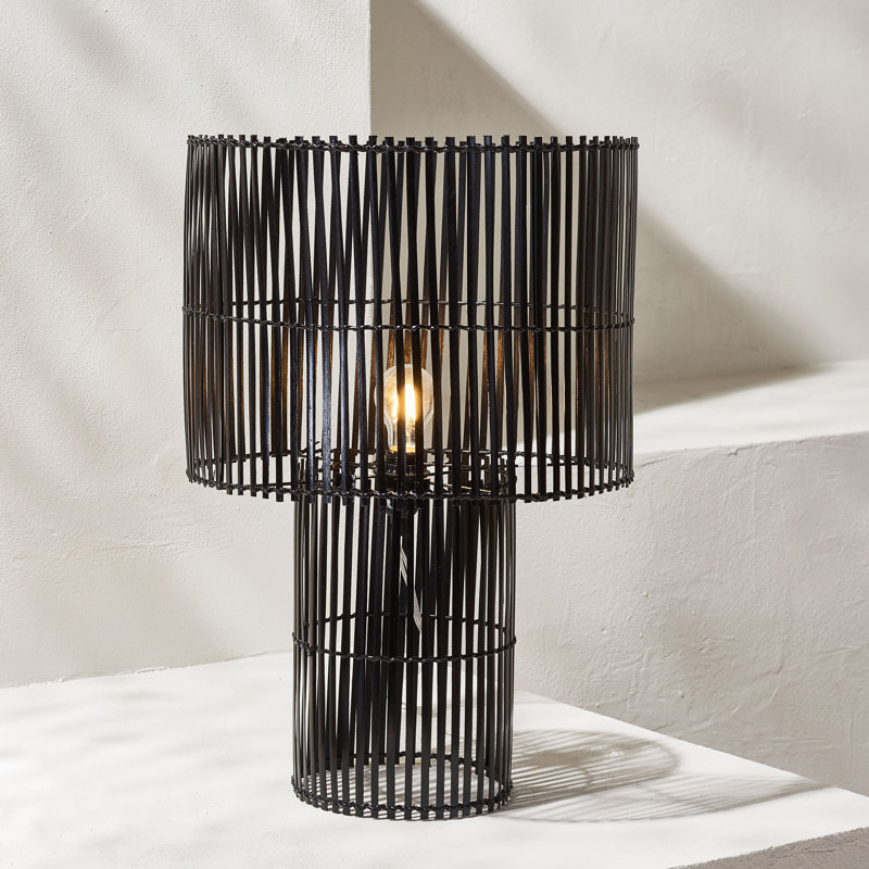 Uguna Wicker/Rattan Table Lamp, Black