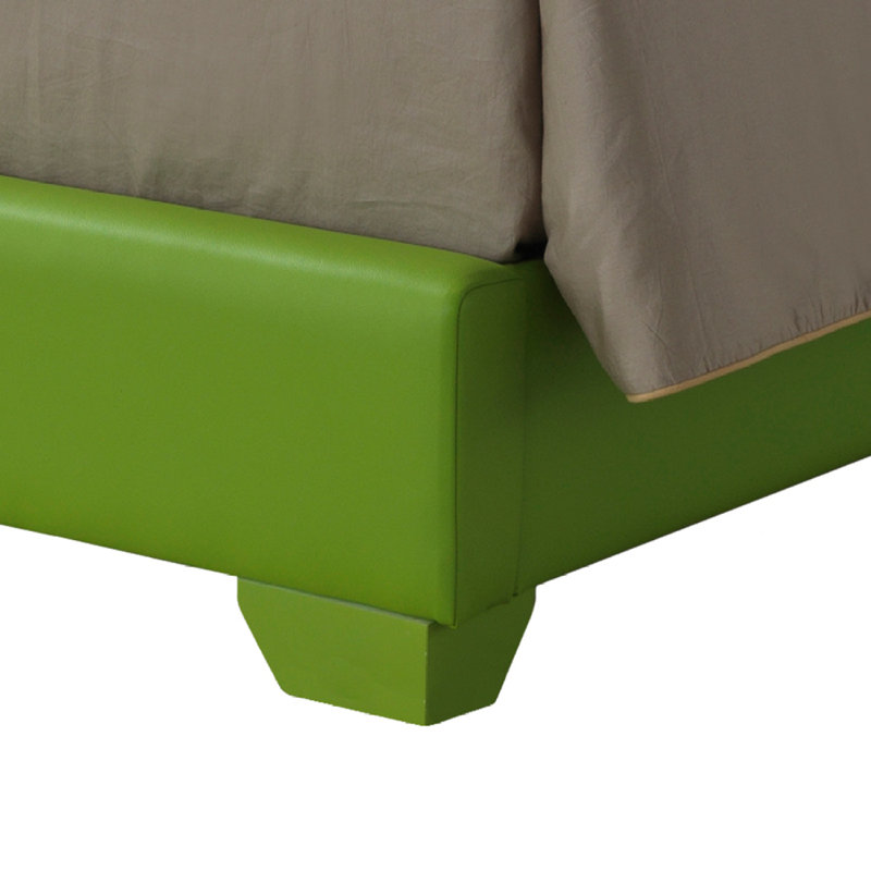 Upholstered Low Profile Standard Bed, Full, Green