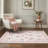 Bloomere Floral Machine Washable Blush Bow Indoor Area Rug With Non-Slip Backing-358611043