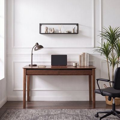 Bureau d'écriture moderne en bois massif avec tiroirs