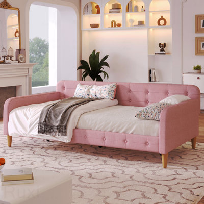 Twin Upholstered Daybed Frame, 4 Support Legs