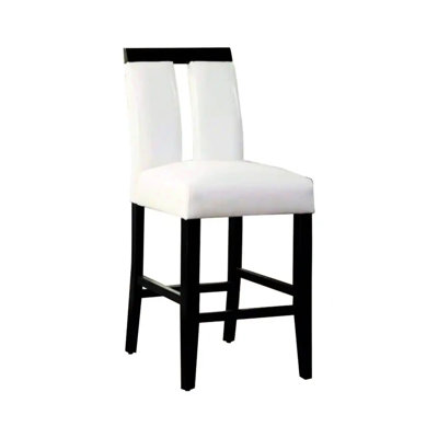 Siège noir et blanc, dossier en bois massif, dossier à fente, chaises de mobilier de salle à manger modernes, de 2, dossier pour la cuisine