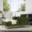 Chaise longue de style campagnard 65 po, velours vert olive performance