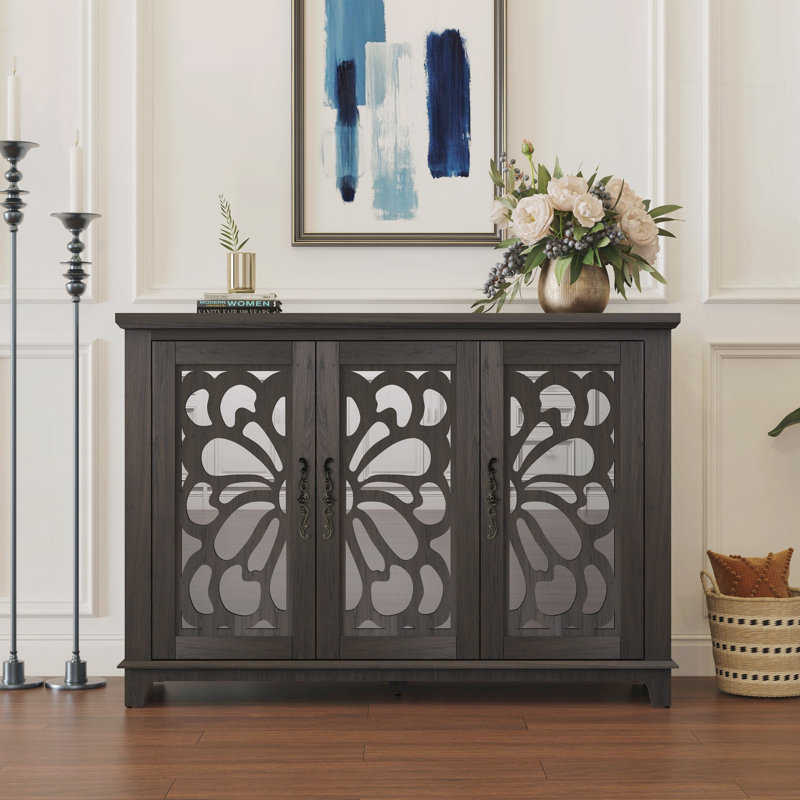 Armoire de rangement pour le salon, H 34,06 po x l 49,33 po x P 15,55 po, Espresso
