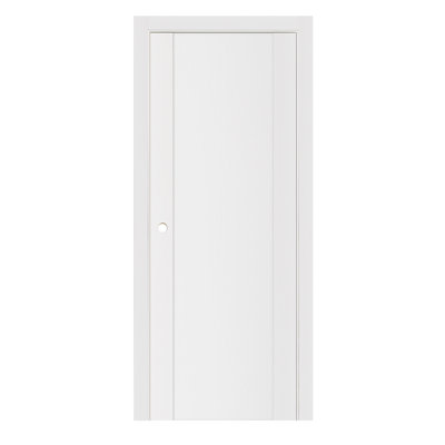 Stile 001 Knocked Down Soft White Laminated Modern Interior Door