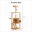  Arbre à chat 48,8 po en bois et lin blanc moderne, tour pour chat d'intérieur avec poteaux à griffer en sisal, maisonnette pour chat avec hamac en acrylique pour chats de toutes tailles
