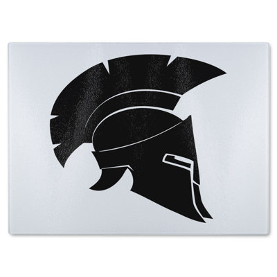 Roman Helmet Glass Chopping Board