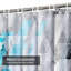 Rideau de douche sans soudure à motif géométrique blanc avec 12 crochets Urban-479123222