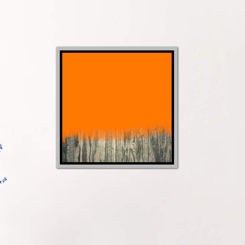 «Over the Wood Fence» - Reproduction, H 18 po x l 18 po x 1,5 po, Toile avec cadre argenté