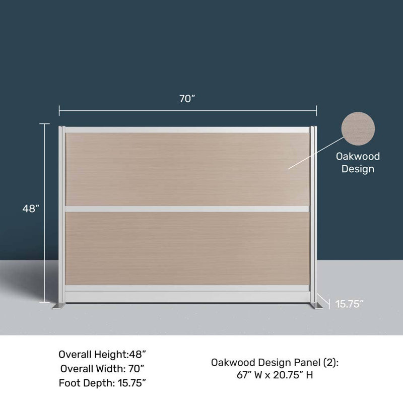 Système de cloison modulaire Harmony Oakwood, H 70 po x l 48 po