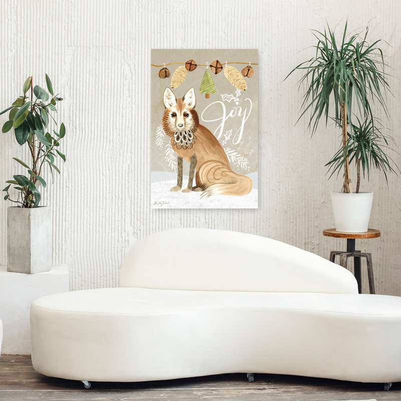 Forêt de Noël, renard contemporain, forêt naturelle, art, H 36 po x l 24 po