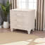Armoire de rangement à 3 tiroirs en faux chagrin Aishu à finition beige, H 28,66 po x l 27,74 po x P 17,37 po