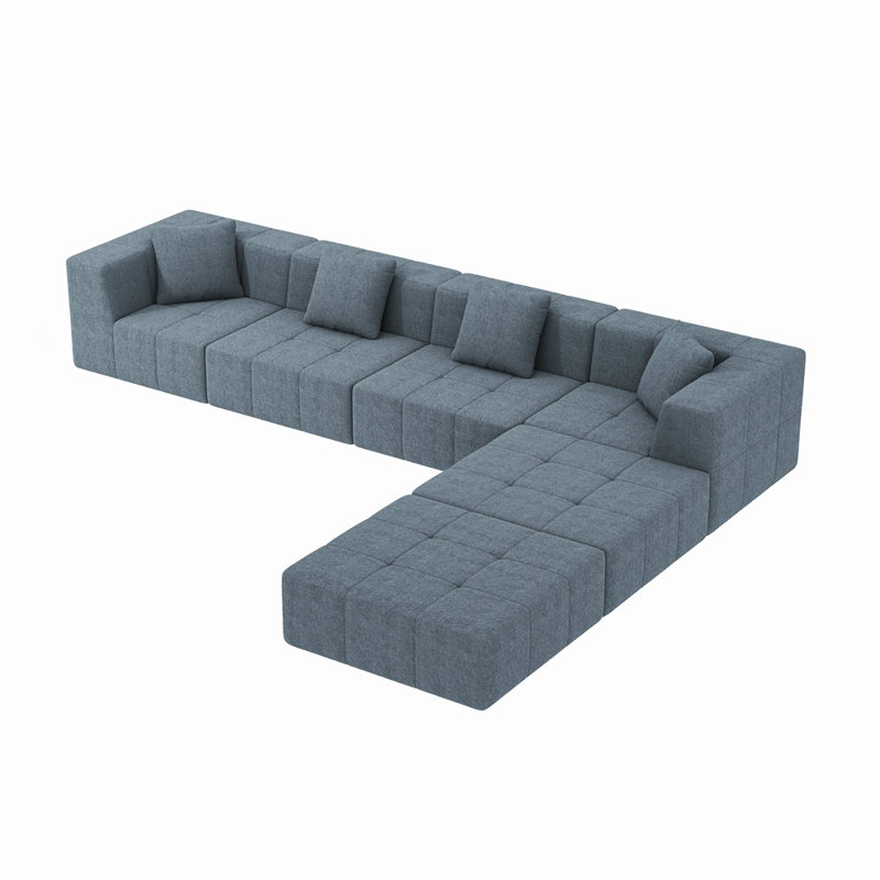 Canapé modulaire convertible en forme de canapé à 6 places pour salon, appartement, sans assemblage