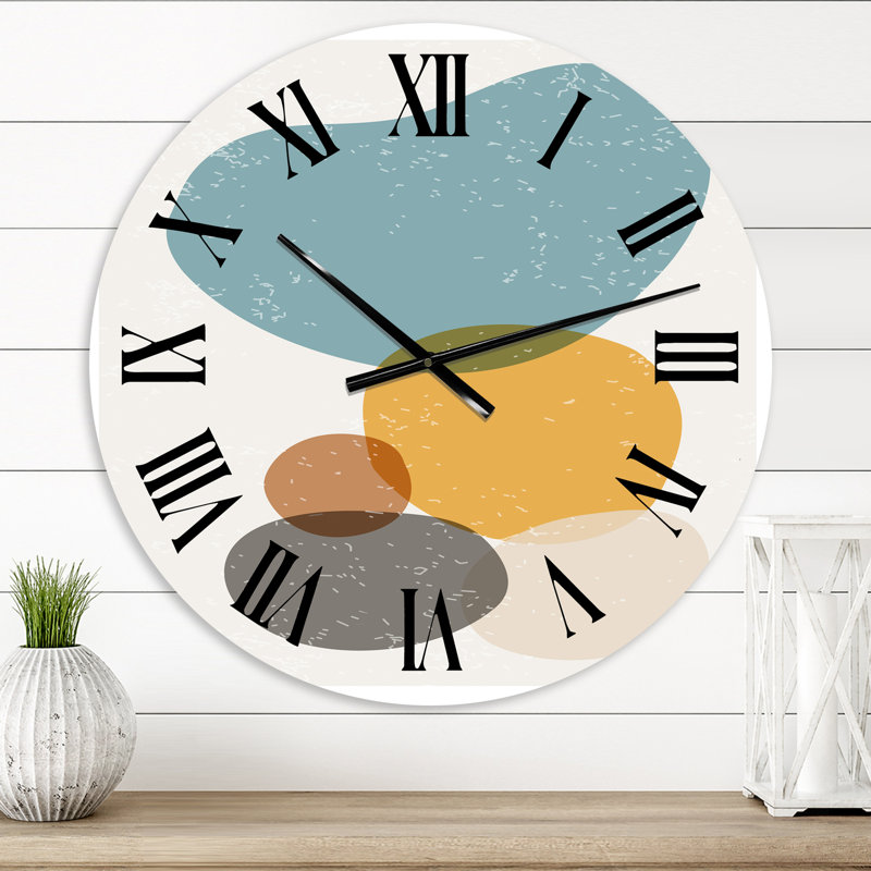 Minimal élémentaire organique et géométrique compostions XVII - horloge murale moderne, Surdimensionné