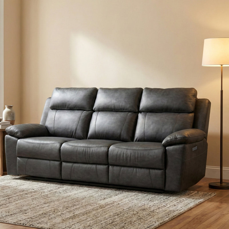 Chaqueta 3 Seater Electric Reclining Sofa, Grey