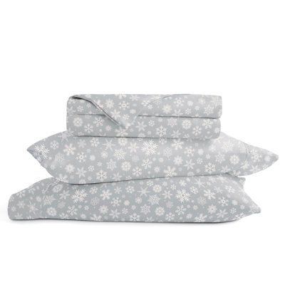 Ensemble de draps des Fêtes, motif de Noël Let It Snow, literie pour grand lit