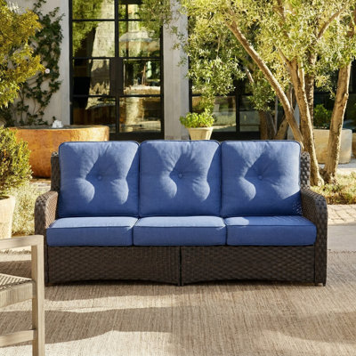 Outdoor Wicker 3-Seat Patio Sofa, Luxury Patio Furniture with High Back & 73.82'' Wide Armrests
