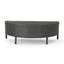 Table basse demi-ronde en osier gris résistante aux intempéries pour patio