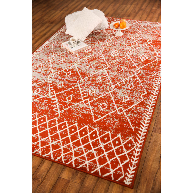 Geometric Indoor Rug, Rectangle 5' x 8'