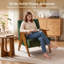Chaise d'appoint Mid-Century moderne avec accoudoirs sculpturaux en bois-1794258007