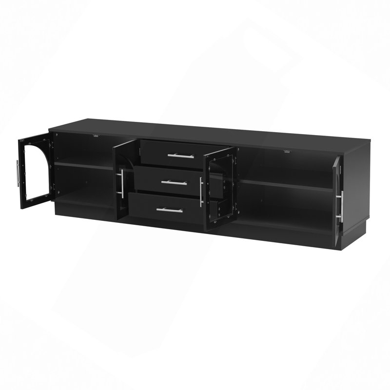 68.9'' Modern Minimalist TV Stand For Tvs Up To 75 Inches,Entertainment Center Media Console Cabinet With Adjustable Shelves For Living Room