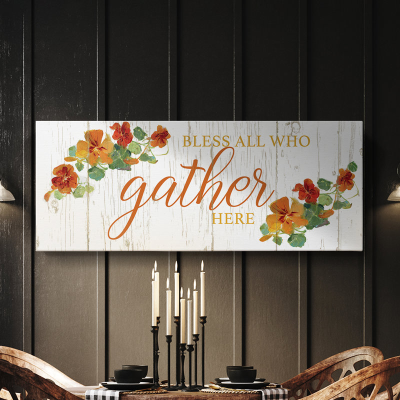 «Gather Here», toile tendue avec châssis - Prêt à être accroché, H 12 po x l 30 po