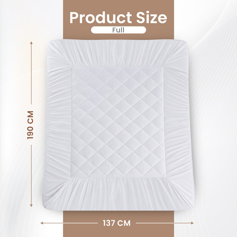 Utopia Bedding Quilted Mattress Pad - Fitted & Elastic Mattress Protector - Fits upto 16 Inch - Machine Washable, Full/Double
